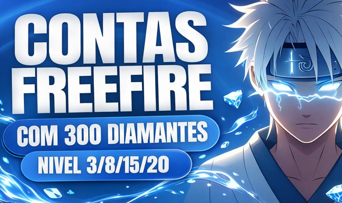CONTAS FREE FIRE COM 300 DIAMANTES + REI CAVEIRA + TROCA NICK | NO SEU GOOGLE