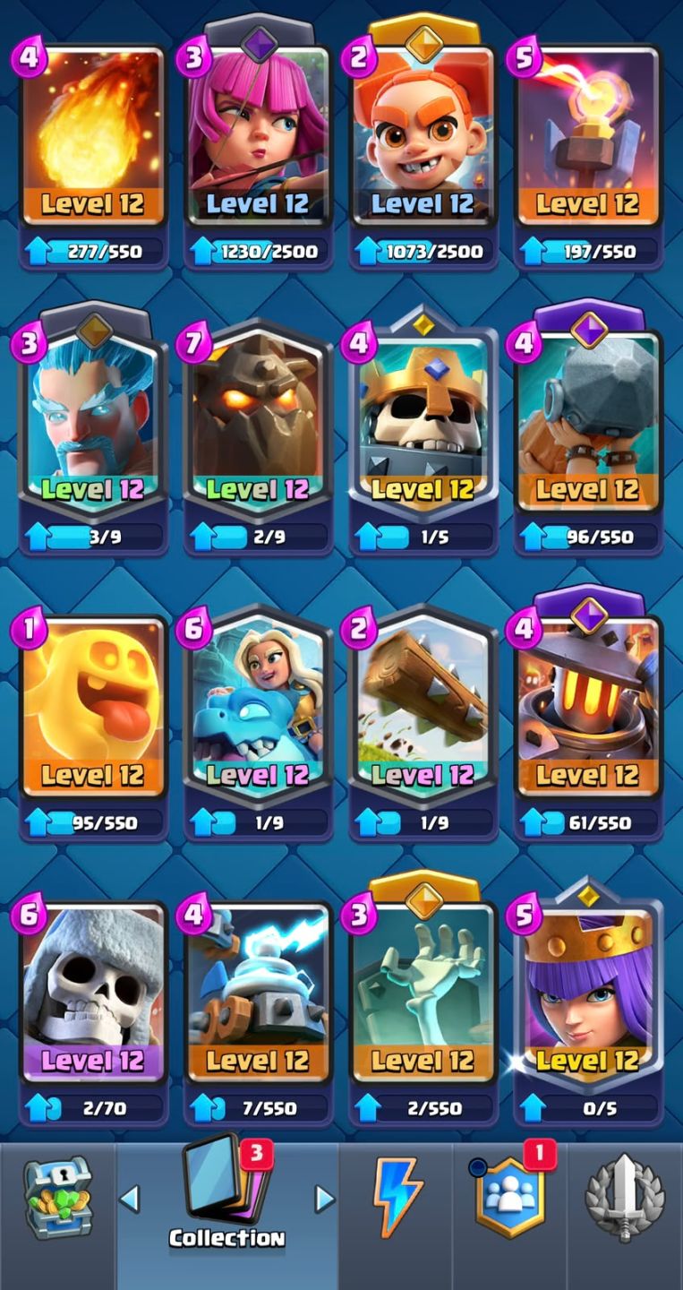 Conta clash royale 13k troféus, 7 cartas lvl 16, 13 evoluções, 6 heróis