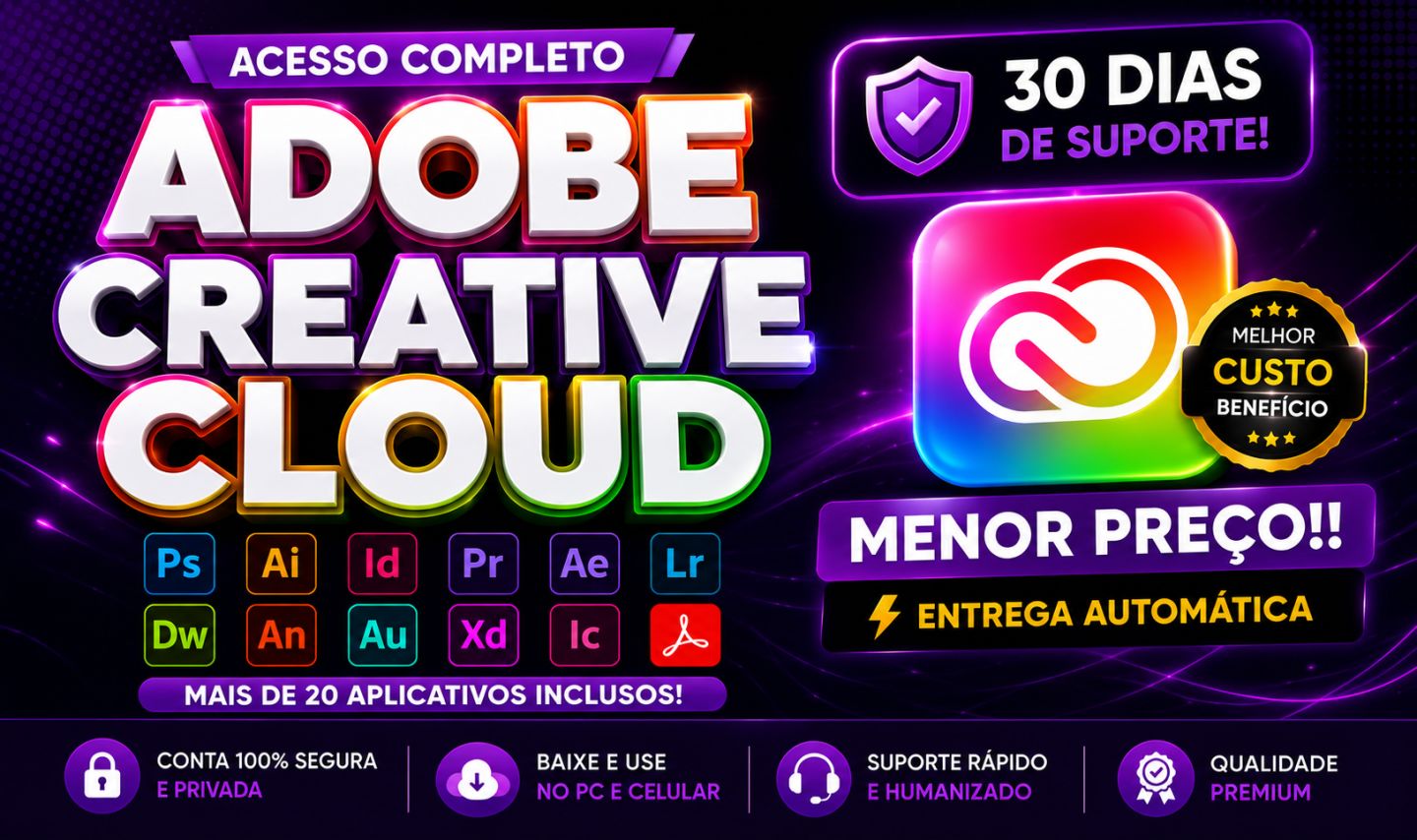 ADOBE CREATIVE CLOUD - PRIVADO TODOS OS APPS [MENOR PREÇO!]