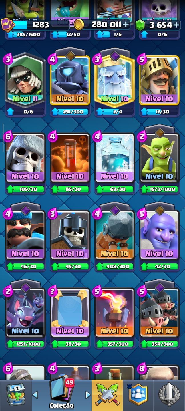 Conta média de clash, pra começar avançado, com 6600 troféus, cartas bem upadas