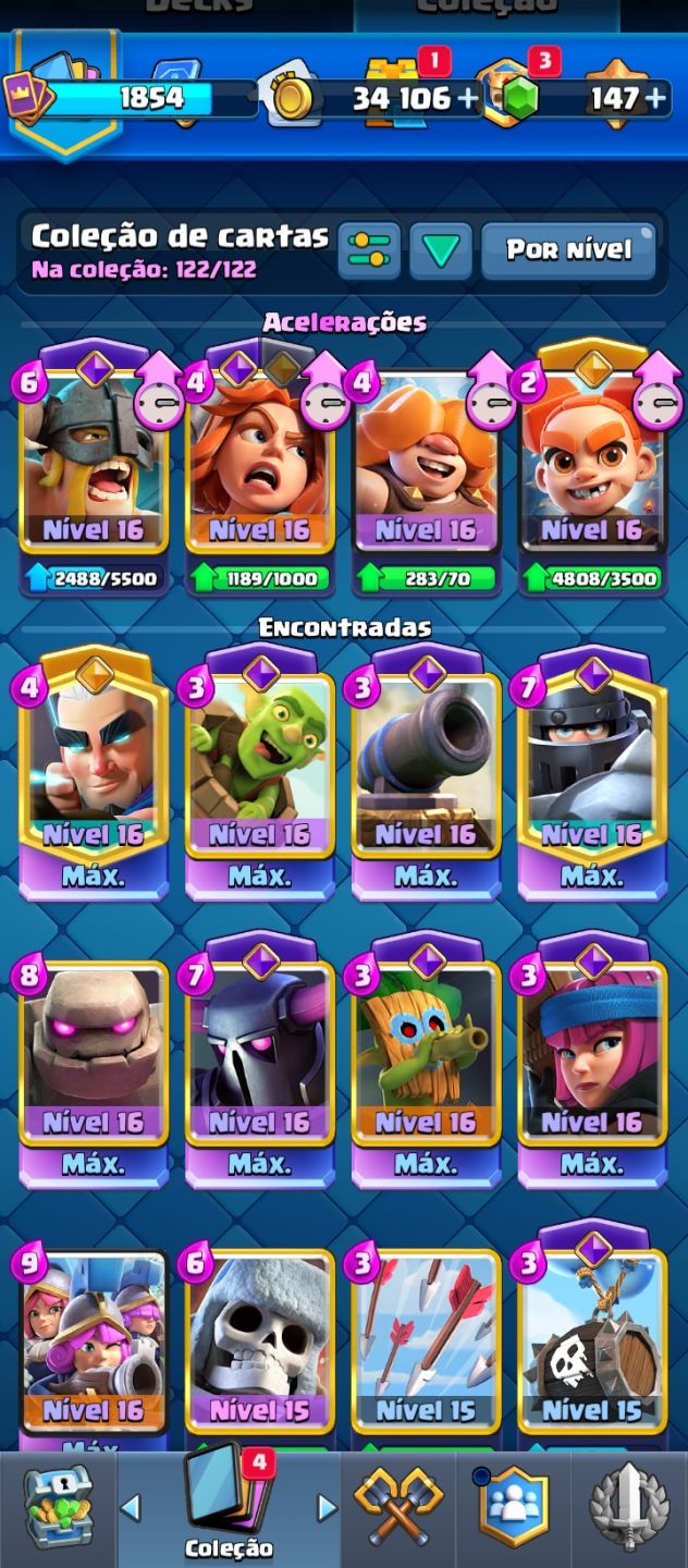 CONTA CLASH ROYALE NÍVEL 16 | 9 CARTAS LVL 16 | 13K TROFÉUS | ARENA 31 | 185 EMO