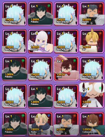 Anime Vanguards Exclusive/Vanguards Units
