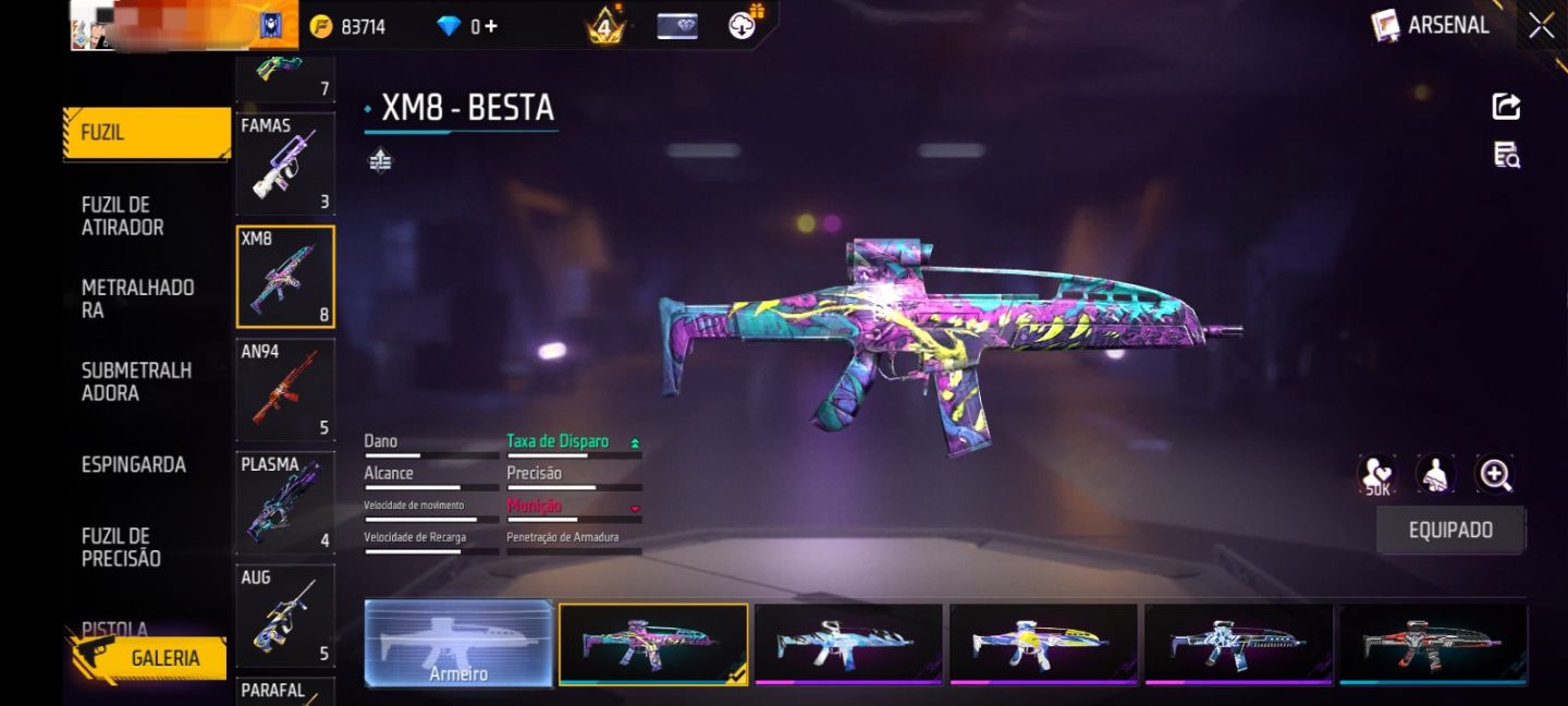 Conta de ff boa para ap + skins de armas evolutiva e conjuntos