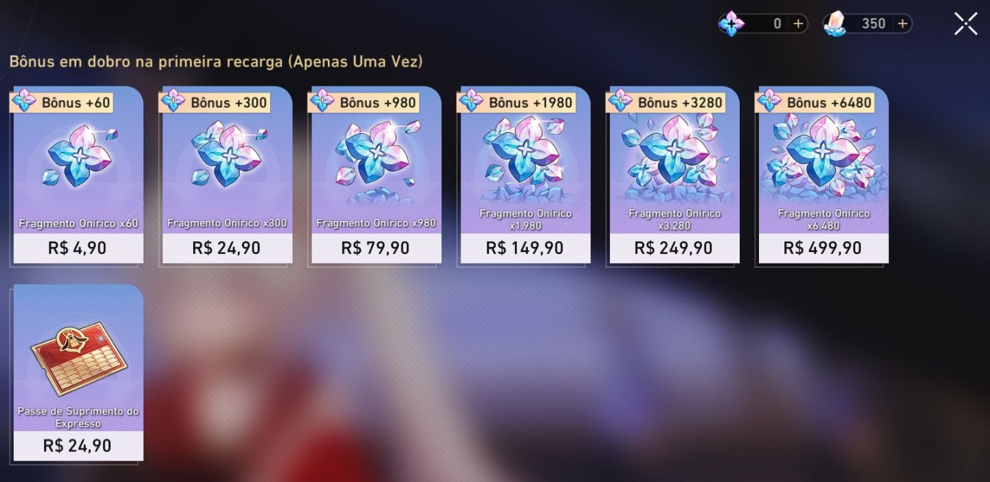Sparxie E0S1, Yao E1S1, Sparkle E0S1, SW999, Sunday E0S1, Himeko Nova Negociável