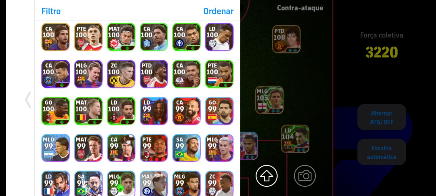 CONTA EFOOTBALL - ELENCO MUITO FORTE | 3220 FORÇA COLETIVA