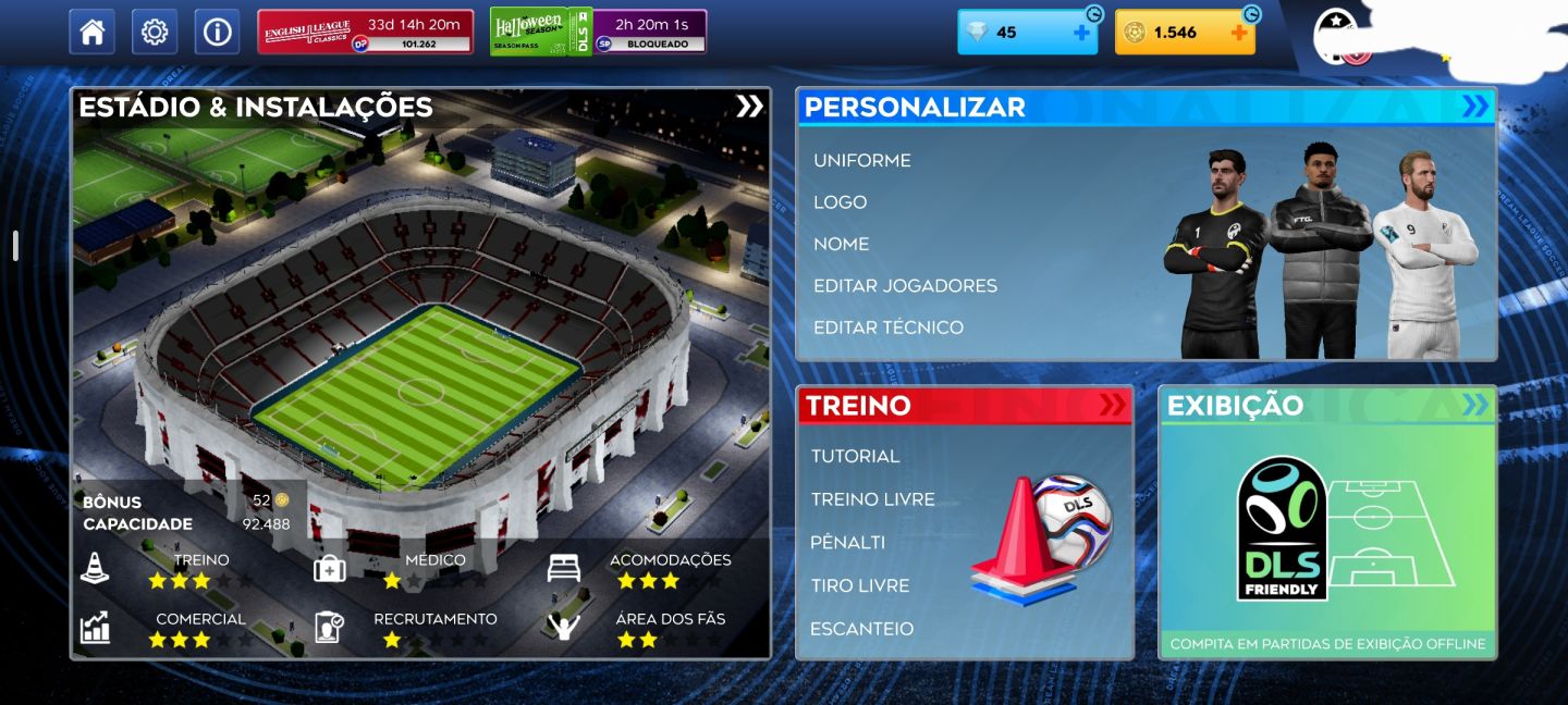 CONTA DLS 2027 RECHEADA DE JOGADORES