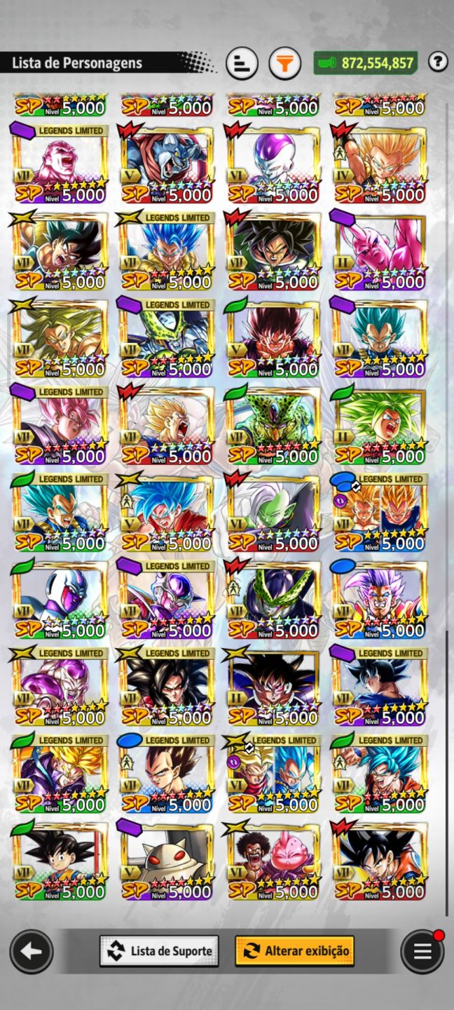 Conta End Game do Dragon Ball Legends