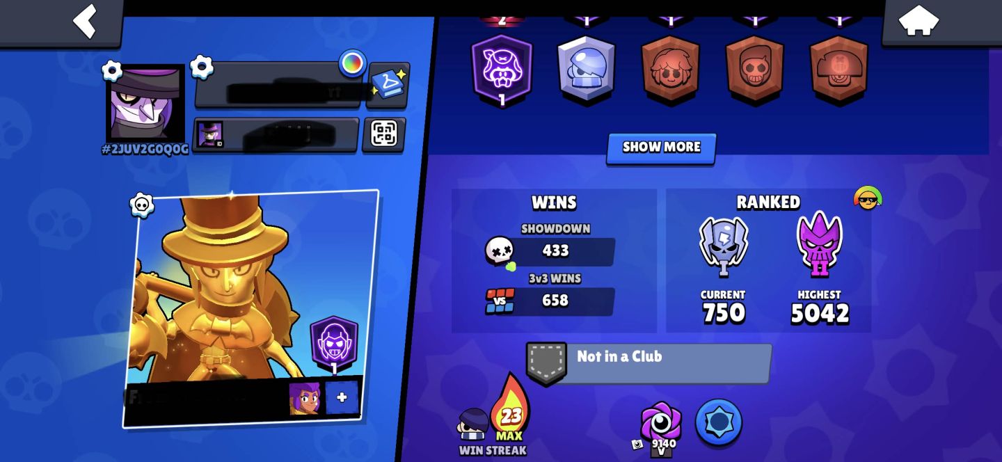 Conta de Brawl Stars Boa para ranked com mortis de ouro e outras skins