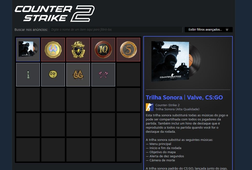 Conta cs2 prime + 5 medalhas + 180 dolares gastos