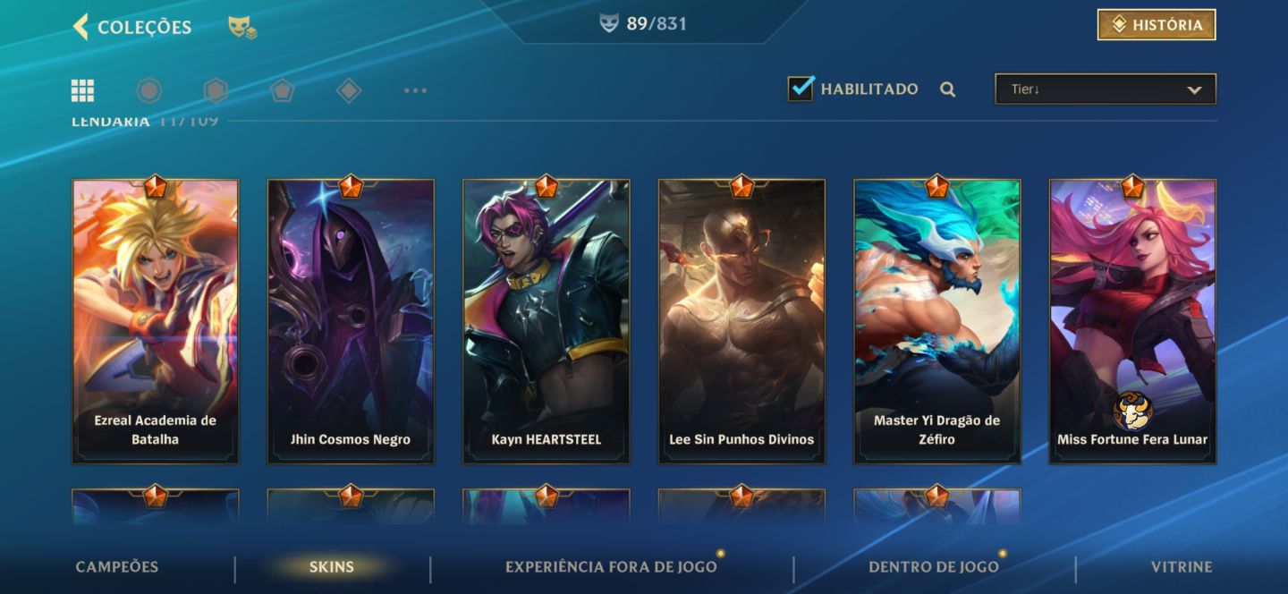 Conta de lol wild rift 2 skins mística, e 11 lendária, quase todos os bonecos