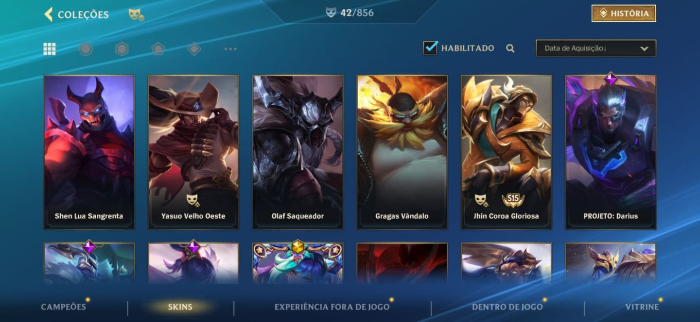 Conta Wild rift com diversas skins raras