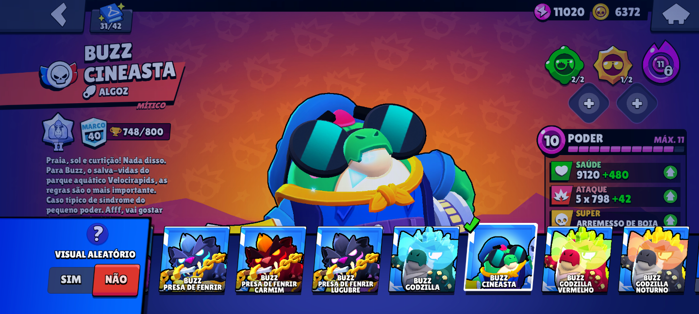 Conta criada em 2019, tem 18 skin de 300 gemas, 31 de 200, 195 de 150 e etc