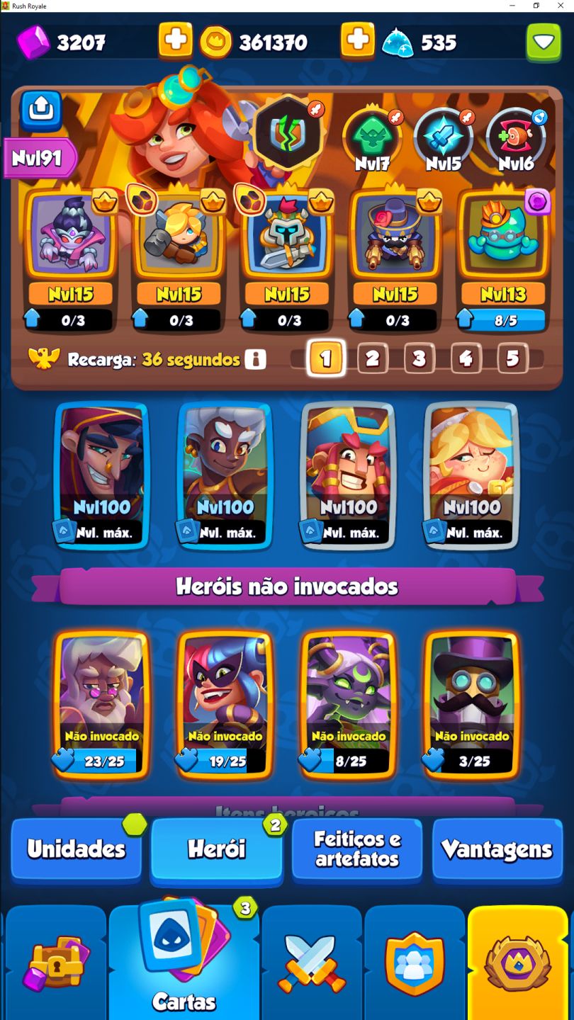 Conta Rush Royale único dono.