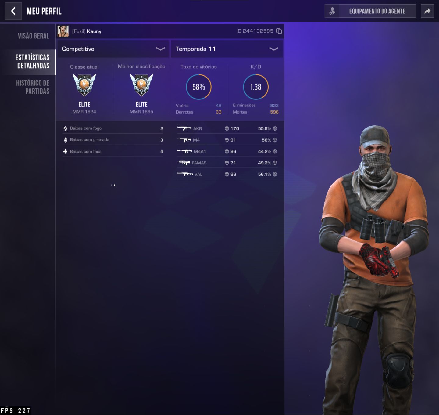 Conta standoff2 com muitas skins avaliada em mais 17k gold