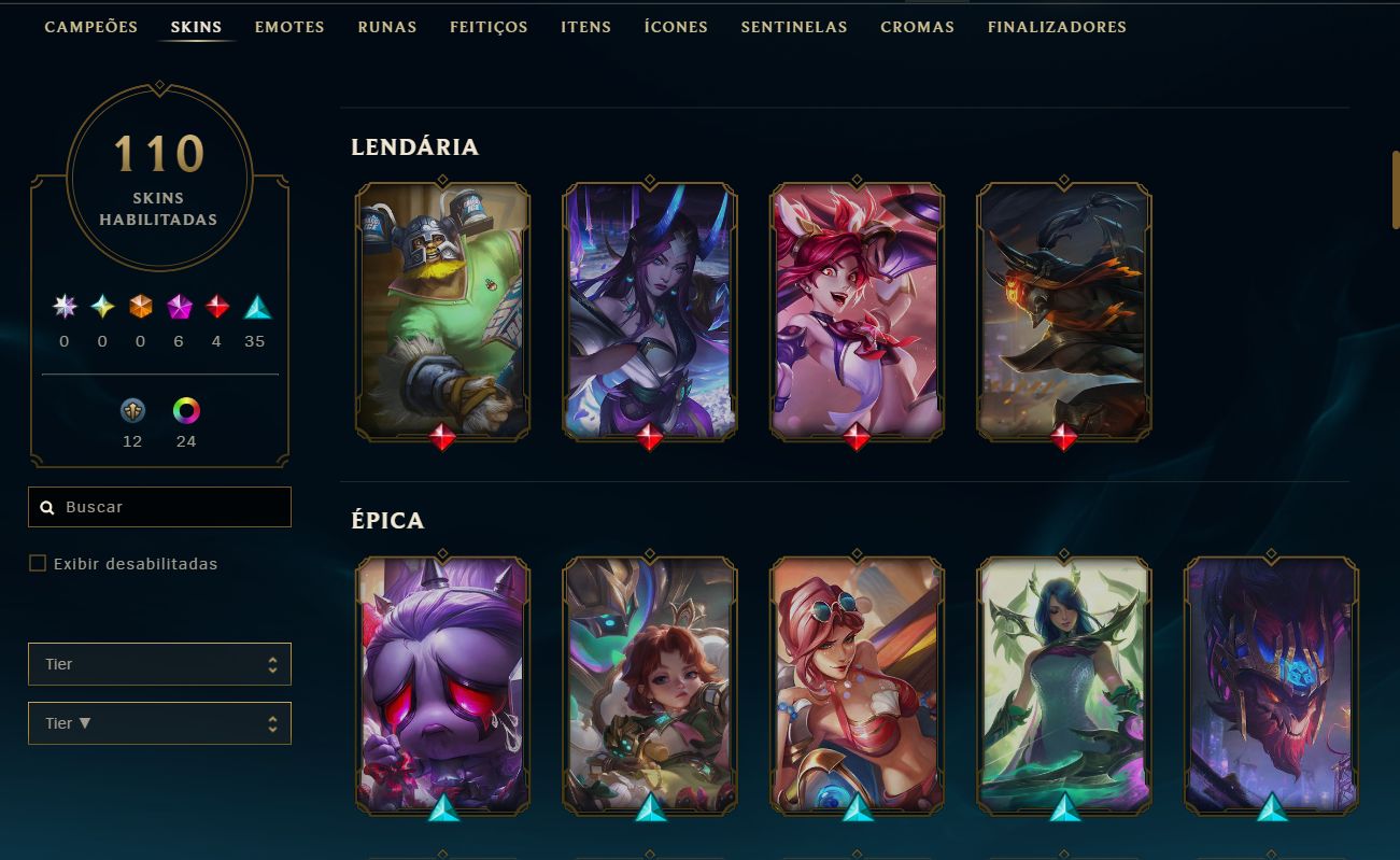 110 SKINS EXTREMAMENTE RARAS + TFT CHIBIS RAROS!
