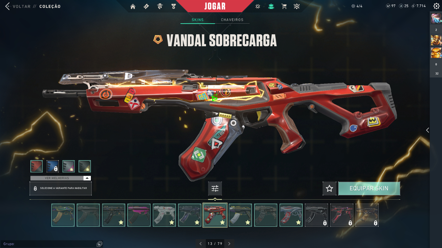 Conta de Valorant R$3400 gastos. +de 13 skins de vandal e phantom.