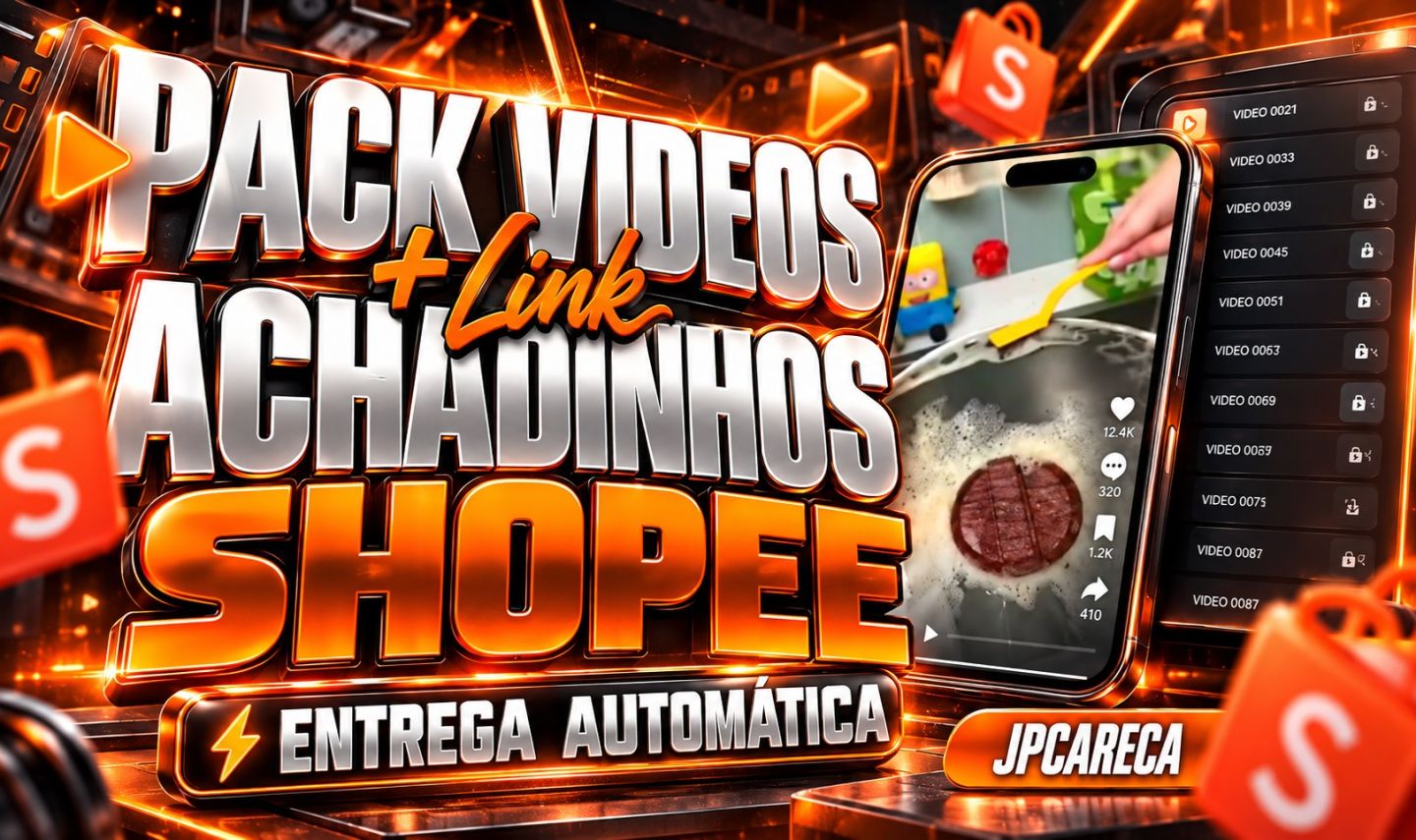 PACK 2.7K VÍDEOS DE ACHADINHOS SHOPEE + LINKS | ORGANIZADO | ENTREGA AUTOMÁTICA