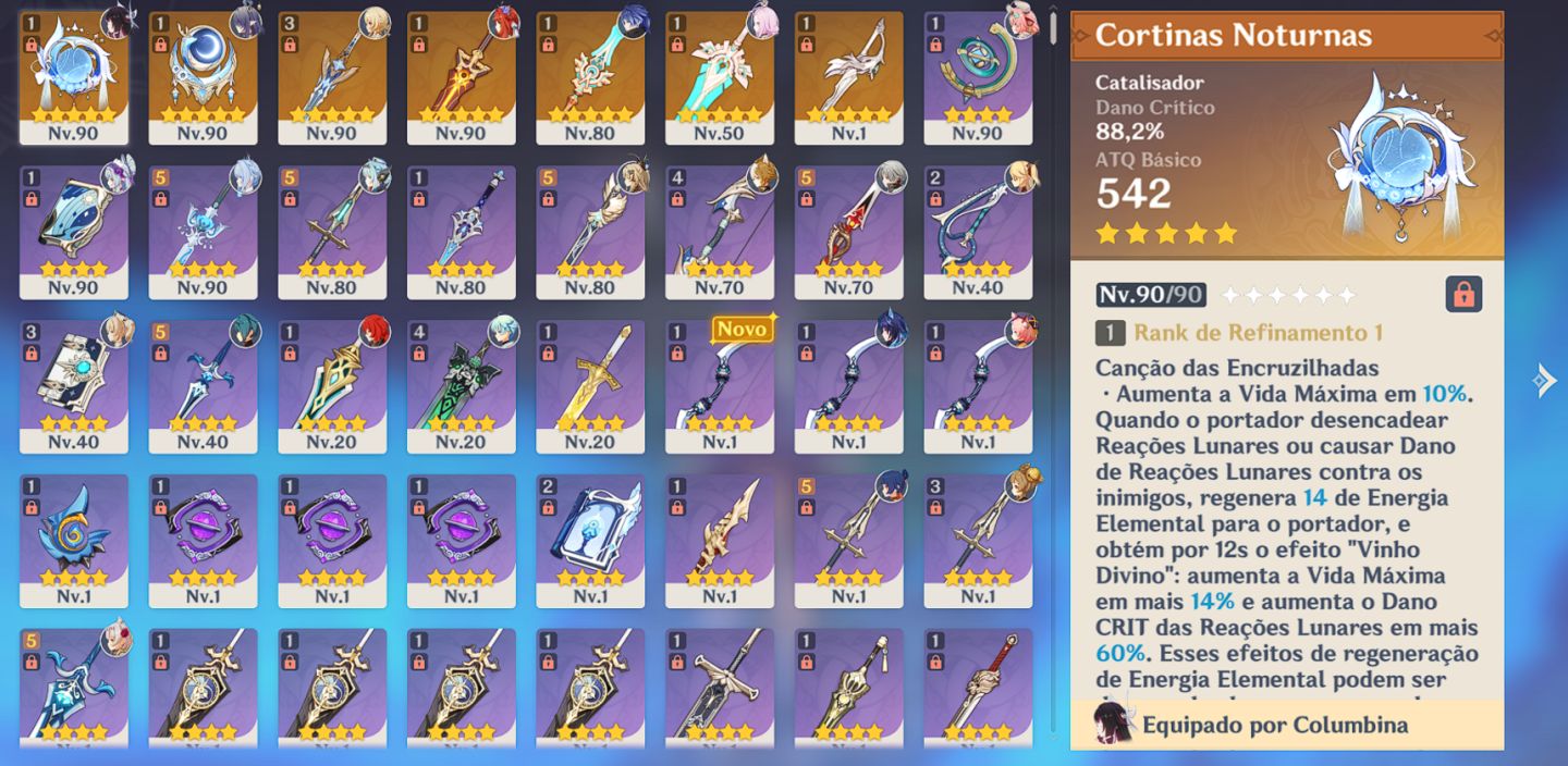 Conta AR 56 GENSHIN COLUMBINA DPS