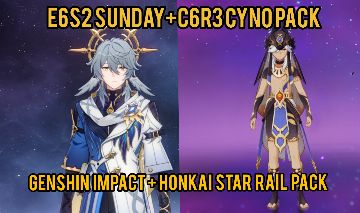 CONTA STAR RAIL E GENSHIN IMPACT E6S2 Sunday + C6R3 Cyno endgame level