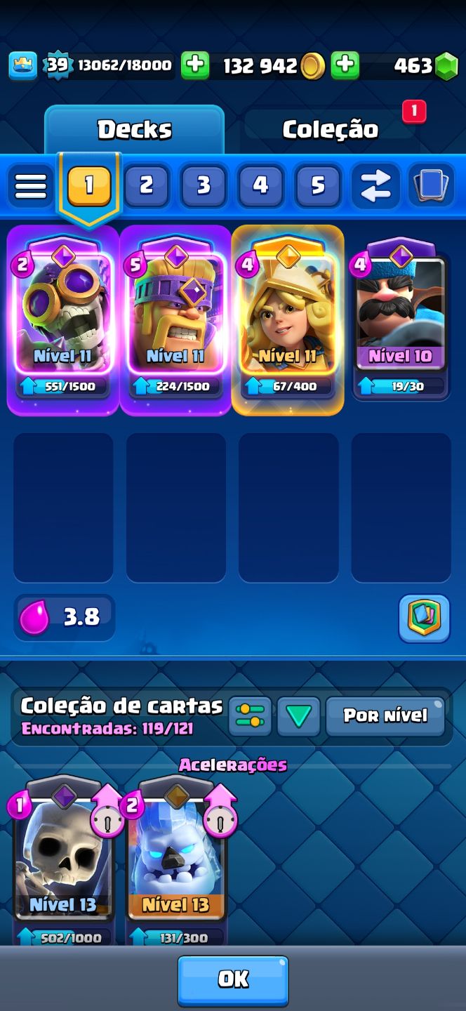 Conta Clash Royale, 4 Anos Nível 13 7100K troféu 4 evoluções