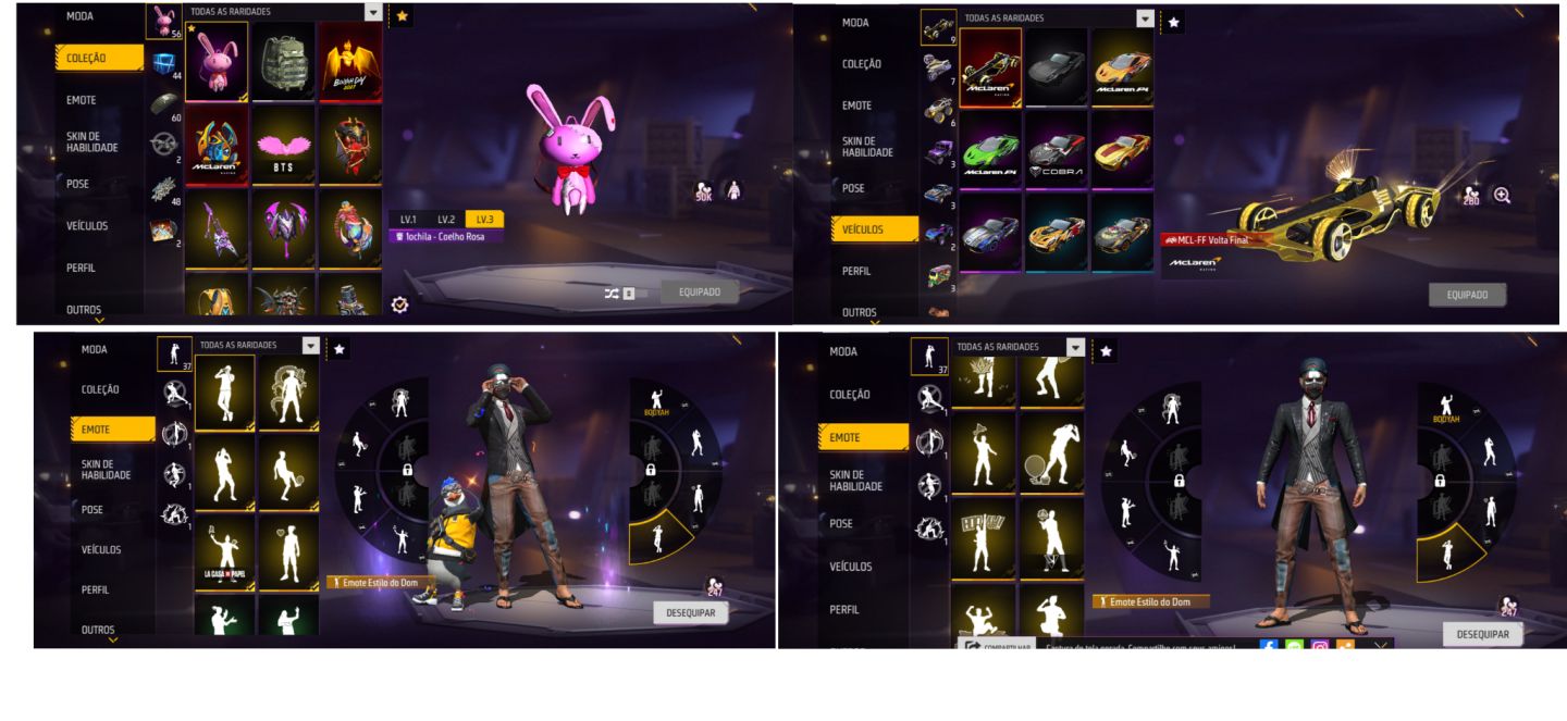 Conta free fire, login pelo o google, login do facebok perdido,3 armas evolutiva