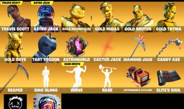 [209 SKINS] CONTA FORTNITE COM TRAVIS SCOTT/ASTRO JACK/LARA CROFT/MARVEL/CANDY