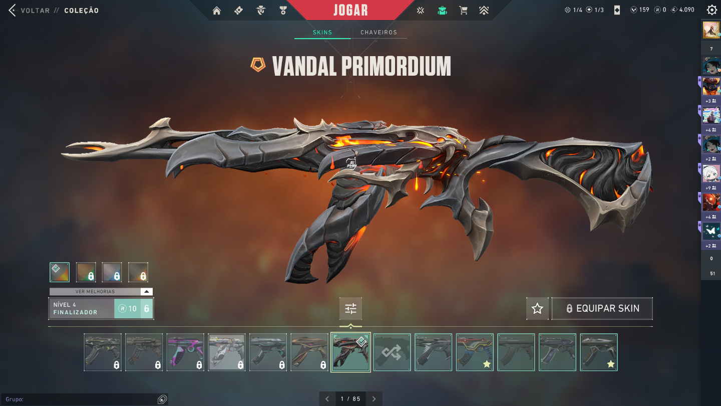 Conta de valorant dima 1 com primordium e leque raro