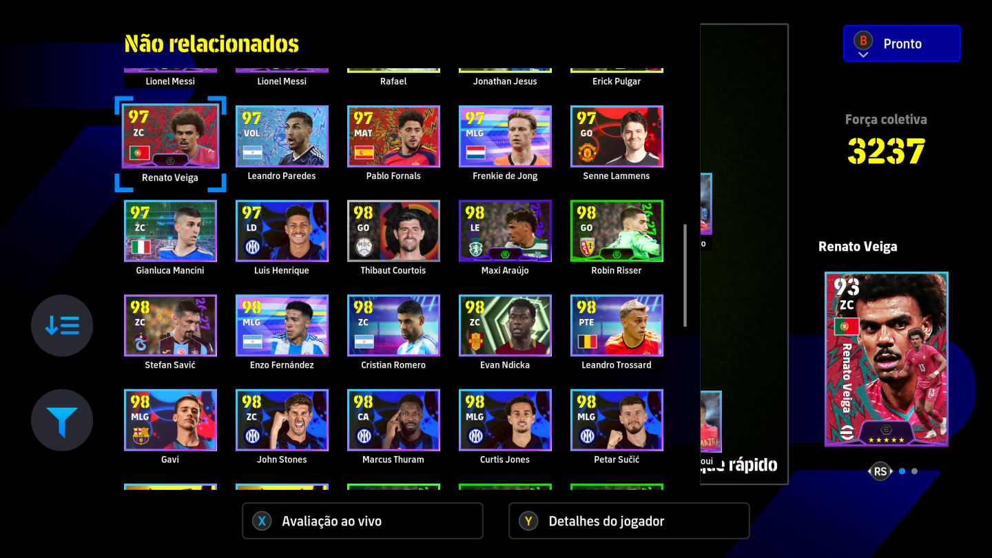 CONTA EFOOTBALL STEAM 3237| BALE 108 |DESAILLY 108|THURAN 107|AGÜERO 105|CR7 105
