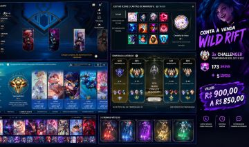 CONTA WILD RIFT | 3X CHALLENGER | 173 SKINS | 5 CROMAS MÍTICOS