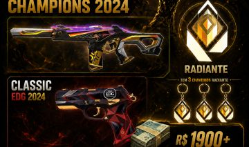 CONTA RADIANTE + 11900 VP + SKINS R$ 1900+ CHAMPIONS 2024 + VCT EDG + CHAVEIROS