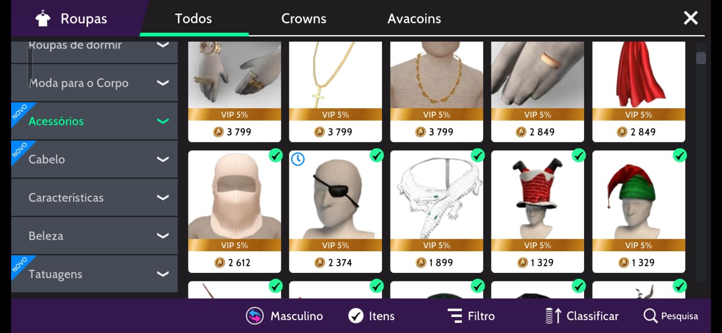 Conta masculina nivel 41 focada em crowns com itens raros