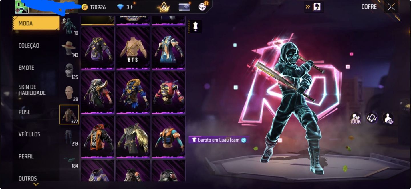 Conta Free Fire(Conta Rara,Completinha)