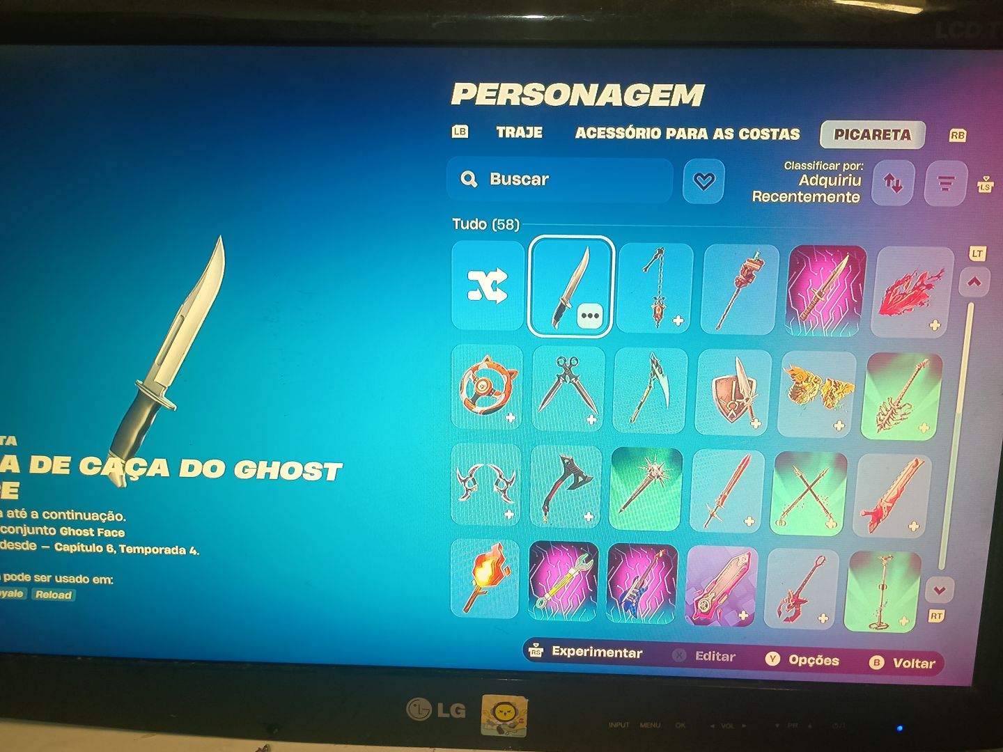 Conta fortnite ghost face+25skin+58+300vb+passe completo+ próx passe