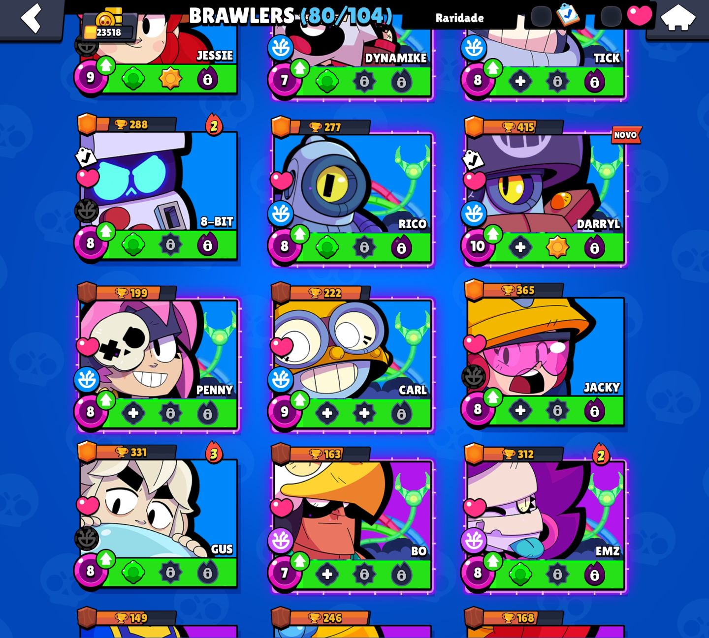 Conta Brawl Stars 20k Troféus / 80 Brawlers