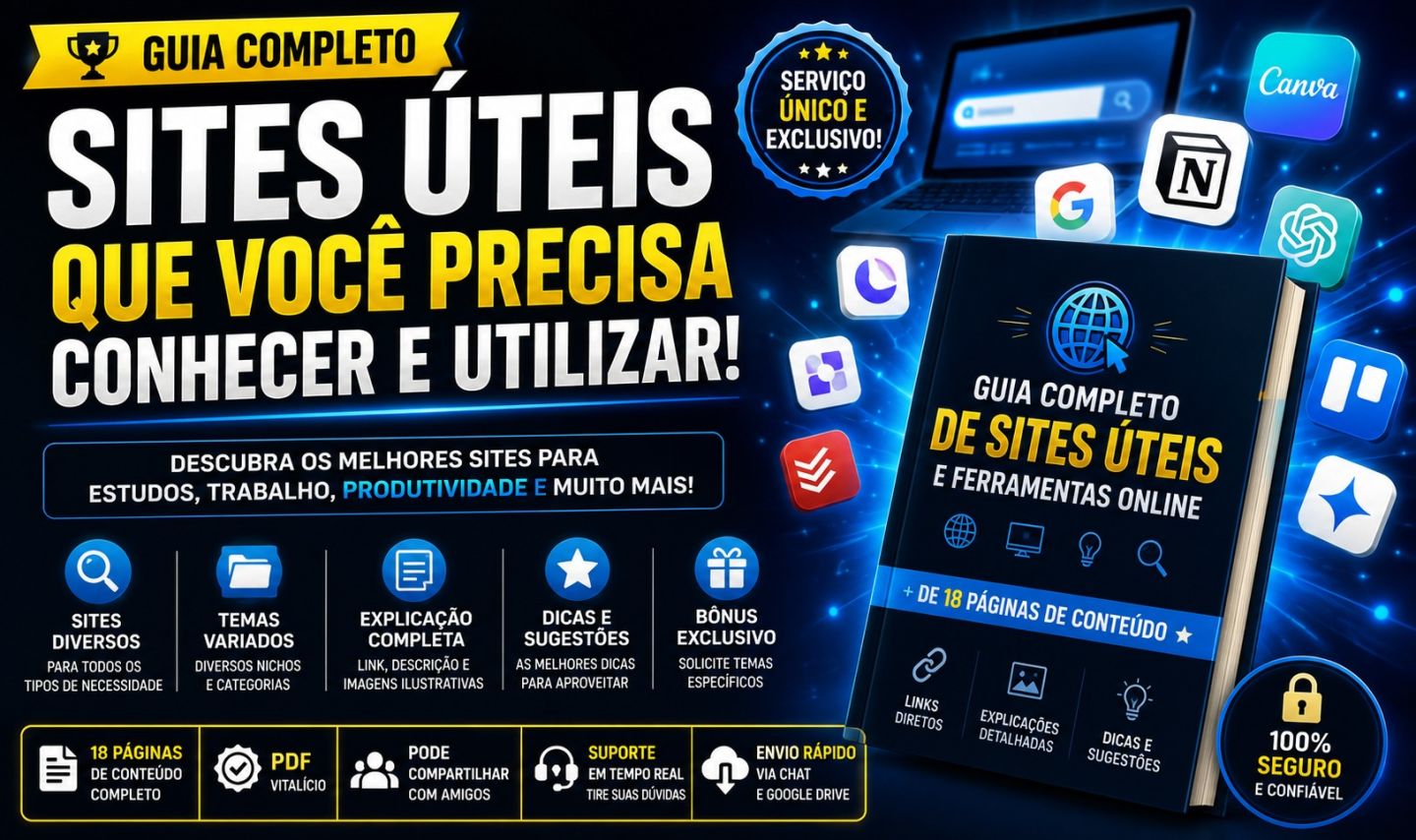 Guia Completo com Sites Úteis e Ferramentas que Você Precisa Conhecer + BRINDE