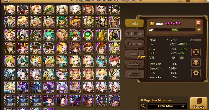 CONTA END GAME - 4 LDs: GIANA + WOLYUNG + ZERATU + PONTOS