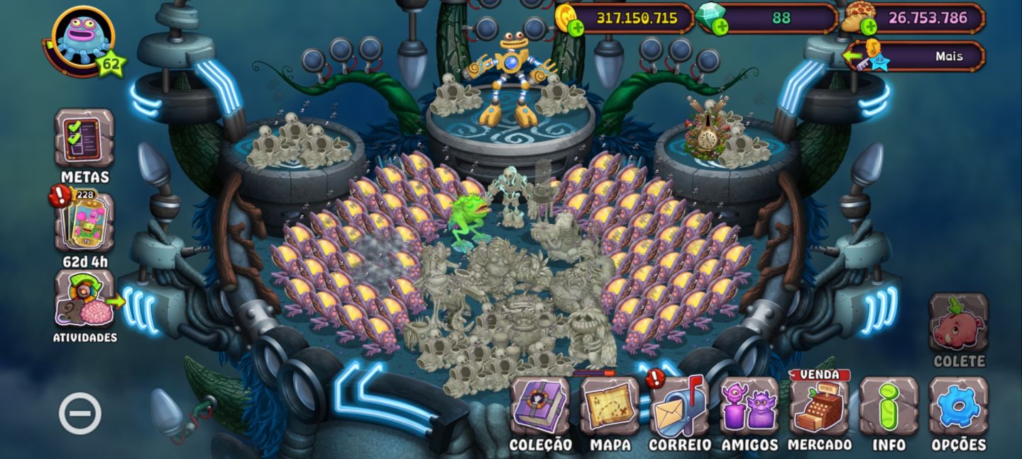 My singing monsters - Lvl 62 focada em farm gold / Diamond