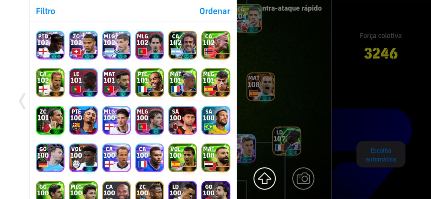 Conta de eFootball conta com jogadores metas
