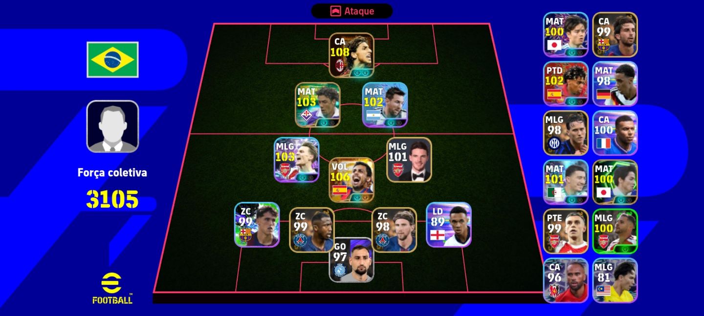 CONTA DE EFOOTBALL COM 2 BIG TIMES, IBRAHIMOVIC 110 & RODRI 108