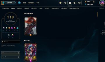 Full Acesso - 118 Skins - 170 Campeões - Level 204 Super Promoção!!!