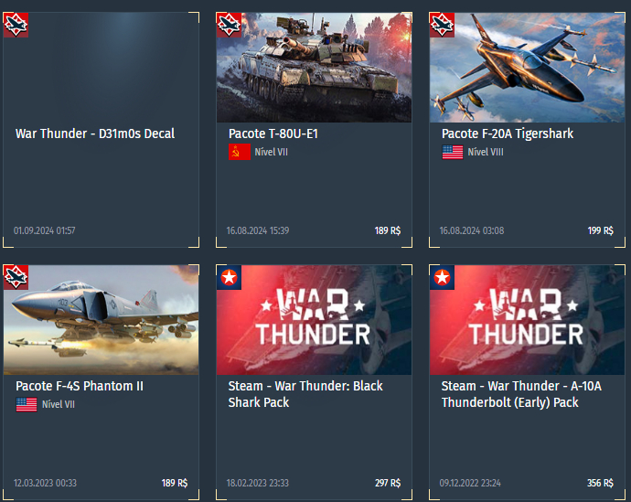 Conta War Thunder Level 100 Marechal - Top Tier com Vários Premiums