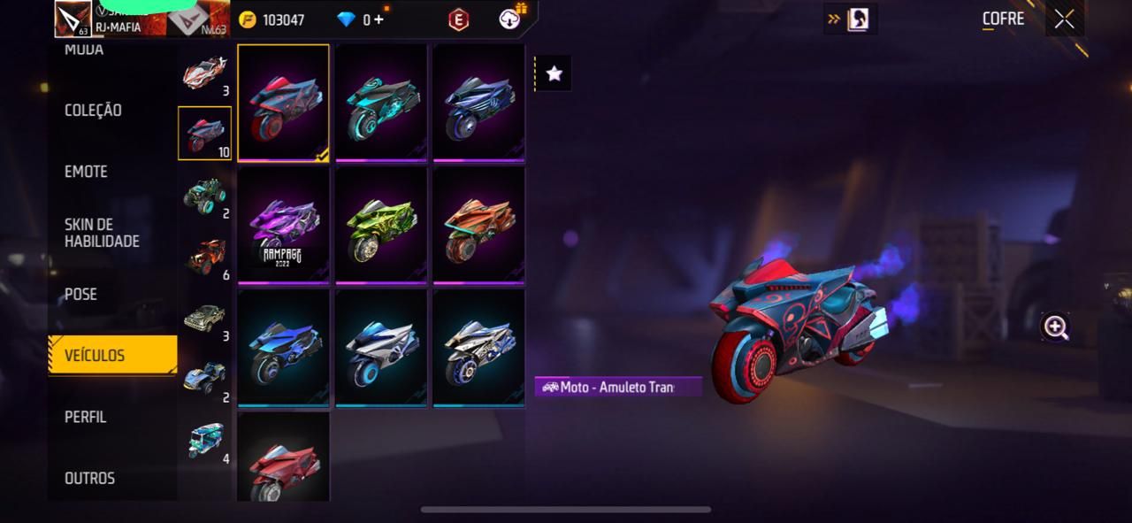 CONTA FREE FIRE GEMADA LVL 64