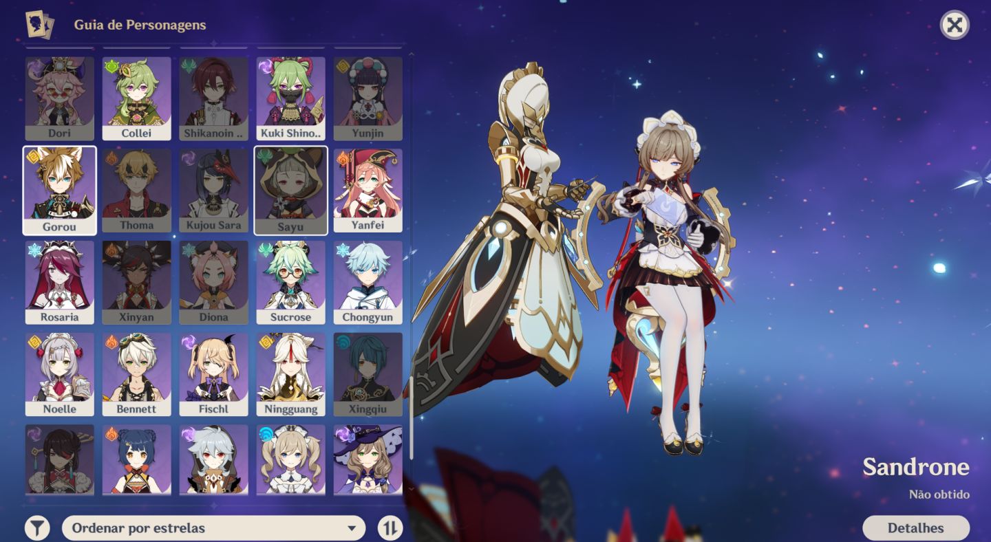 Conta de genshin com 6 personagens limitados e 2 armas limitadas