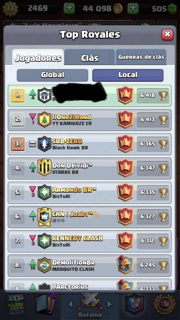UP DE CONTAS CLASH ROYALE