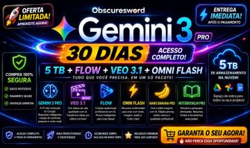 Gemini 3 Pro + 5TB + Veo 3.1 + Flow + Omni Flash + Nano Banana Pro 30 Dias