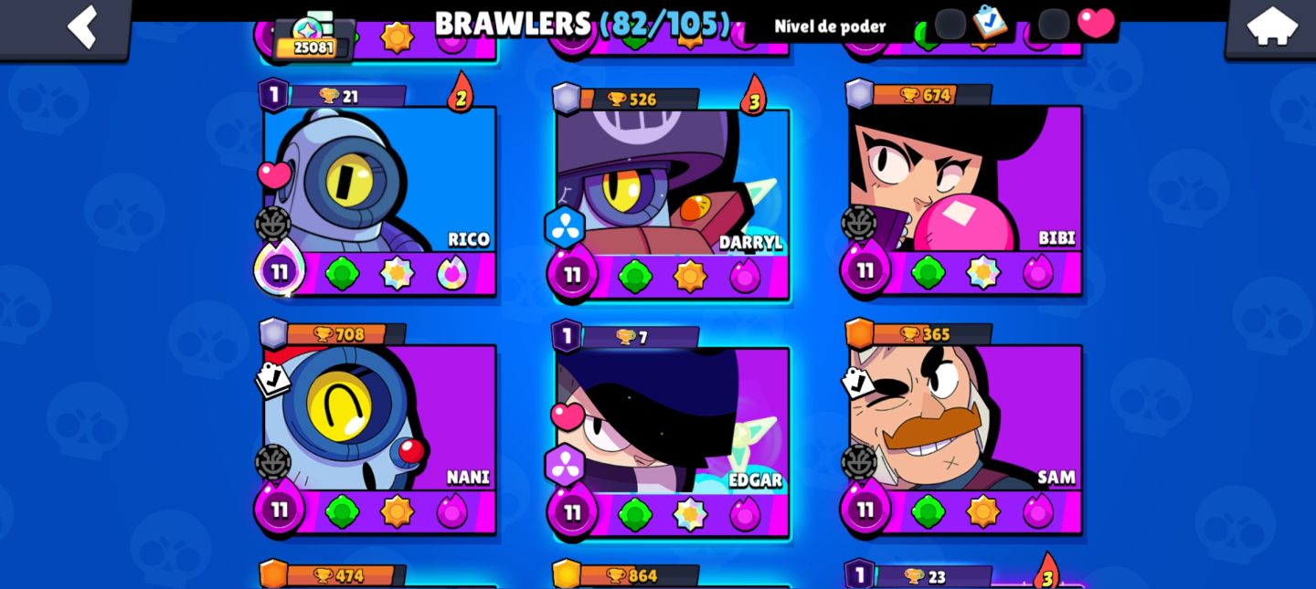 CONTA DE BRAWL STARS 25K DE TROFÉUS 82 BRAWLERS