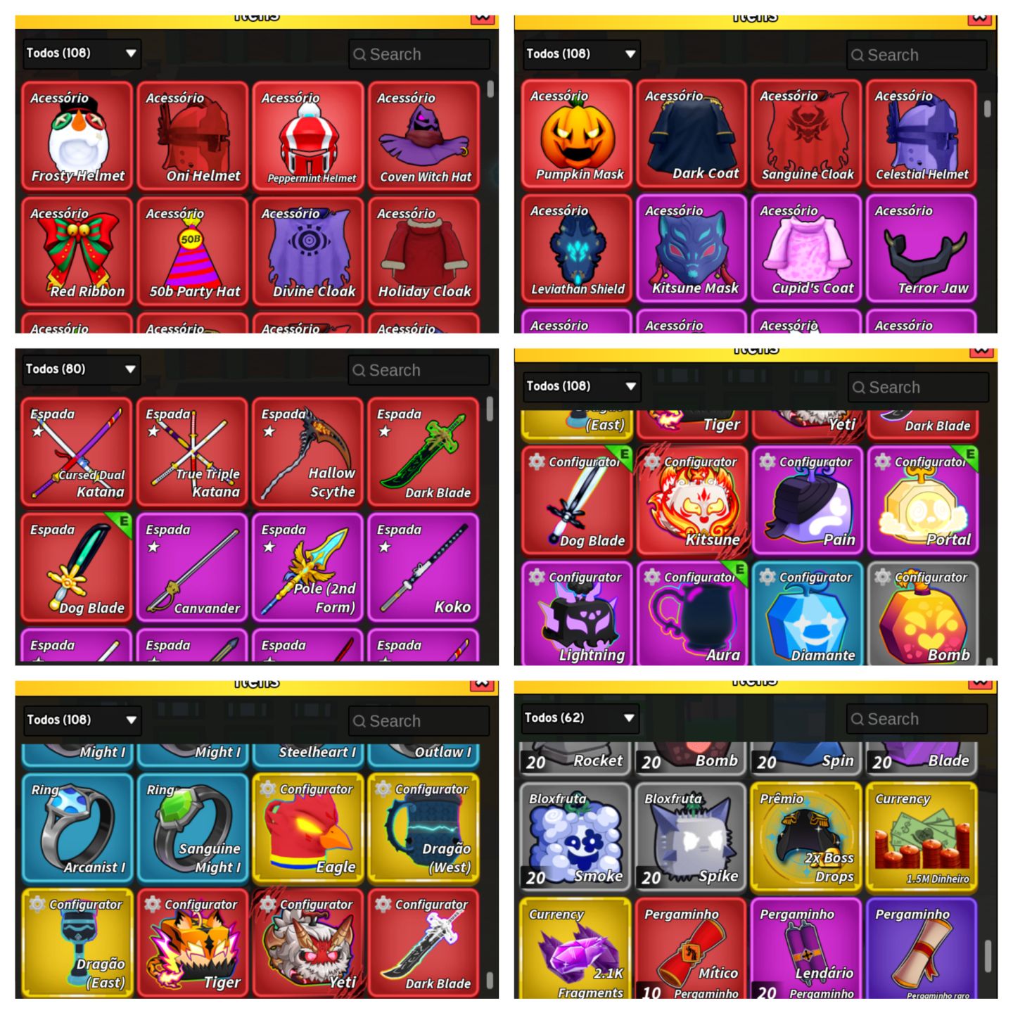 CONTA BLOX FRUIT COM TODAS GAMEPASS E TODAS FRUTA PERM