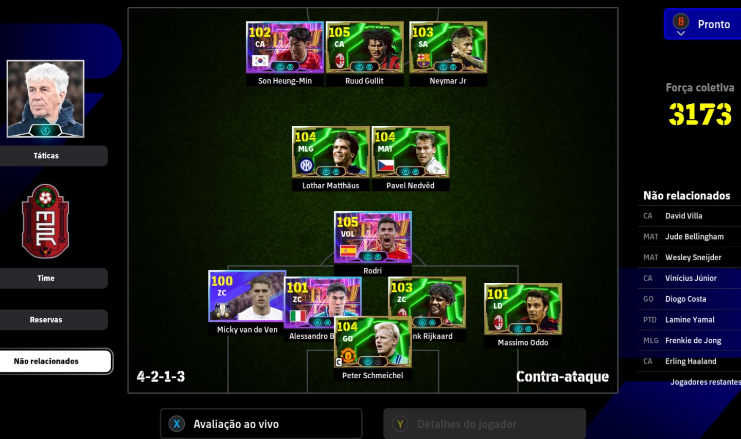 CONTA EFOOTBALL COM ÉPICOS RAROS , RIJKARD , GULLIT, NEDVED , NEYMAR - PC STEAM