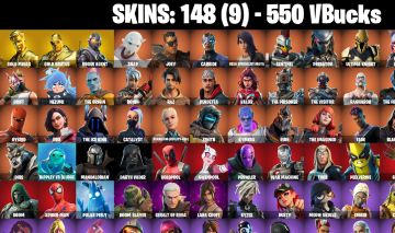 148 skins | Gold Midas Lara Croft Rogue agent 550 Vbucks Ragnarok OMEGA