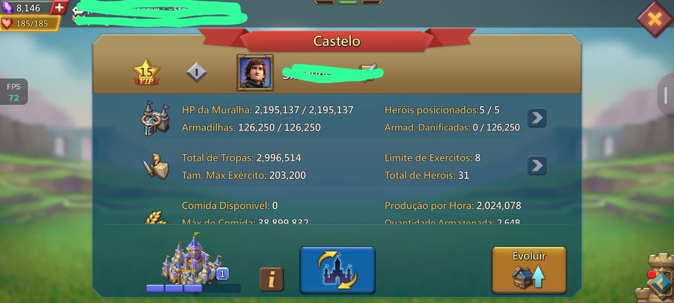 Conta Lords Mobile 1Bi de poder bem evoluída.